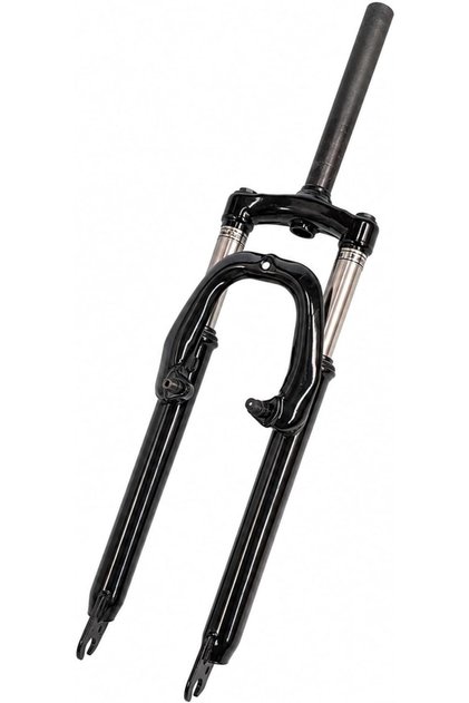20 Inch MTB Suspension Front Fork, Mountain Bike Shock Absorbing Bicycle Fork, V-Brake Compatible, 28.6mm (1-1/8") Straight Steerer, 80mm Travel Replacement Fork, Black