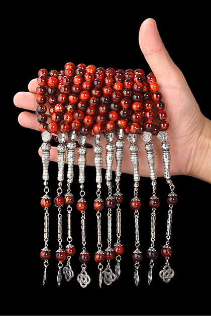 10 Pieces Round Model Natural Stone Glass Prayer Beads Set, Gift Prayer Beads, Wholesale Prayer Beads, Men's Prayer Beads