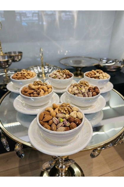 Sedefli̇ Porcelain 6 Persons 12 Piece Snack Set
