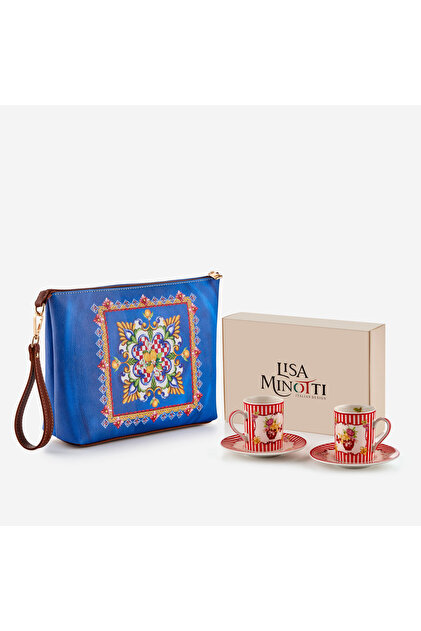 2-Piece Turkish Coffee Cup Set with Capri Clutch & Portfolio Bag 110 ml