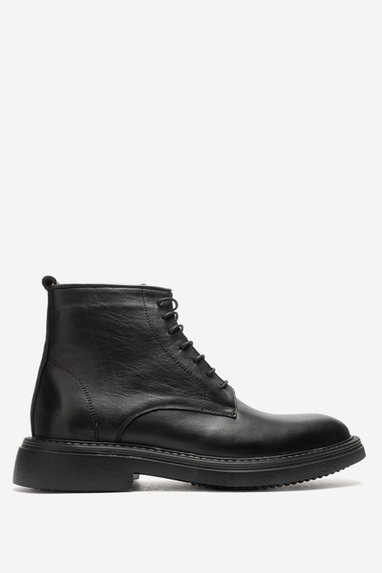 Men's Lace-Up Boots Real Leather Bram Black