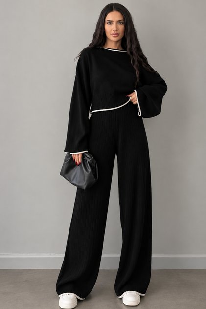 Women's Sportswear Piping Detailed Knitwear Double Set