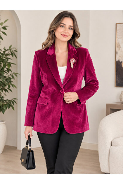 bordo blezer kadife ceket