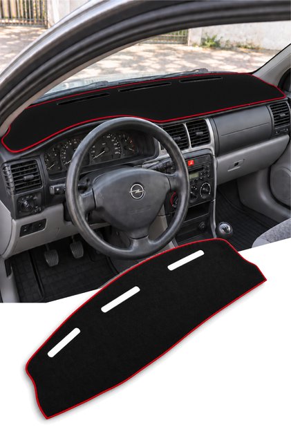 Opel Vectra B Kasa Front Dashboard Dashboard Protection Carpet with Red Edges Without Embroidery