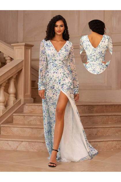 Rochie maxi, mix culori