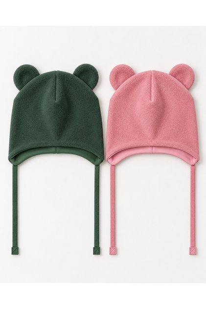 The Outside Is Made of Polar Fleece, the Inside Is 100% Cotton. 2-Pack Baby Beanie.