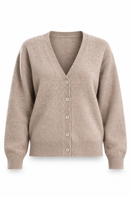 Mink V-Neck Knitwear Cardigan