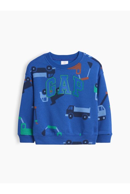 Erkek Bebek Kobalt Mavisi Relaxed Bisiklet Yaka Sweatshirt