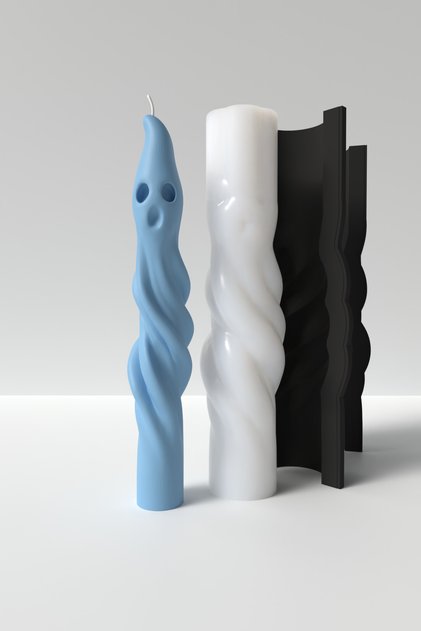 Hayalet Şamdan Mum Silikon Kalıp 22 x 3.8 cm - Dekoratif Hayalet Figürlü Şamdan Mum Kalıbı, Soya Wax Uyumlu