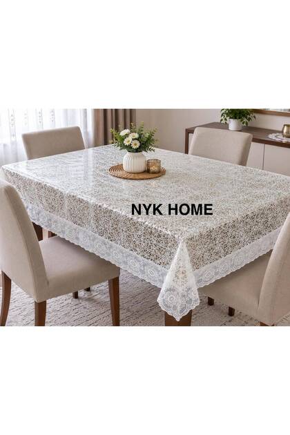 Wicker Pattern Luxury Lace Pvc Wipeable Tablecloth