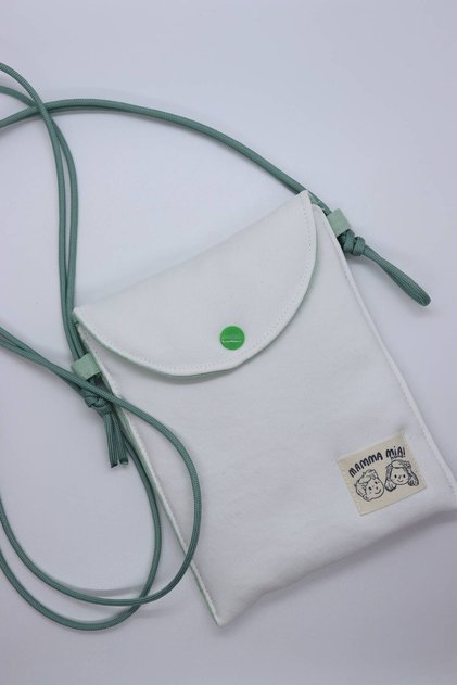 White Phone Bag Shoulder Bag with Strap