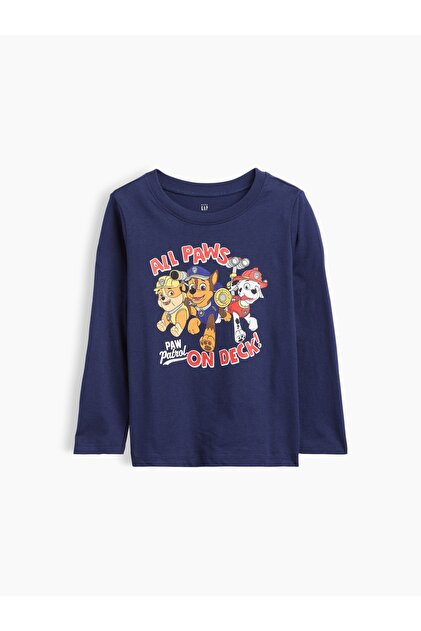 Erkek Bebek Lacivert Paw Patrol Grafik Baskılı T-Shirt