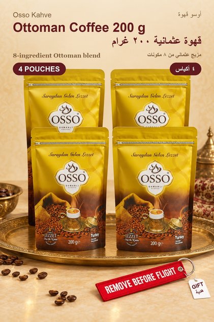 Osso Ottoman Coffee 200 g X 4 Pouches - Traditional 8-Ingredient Blend