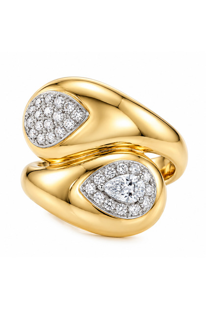 Valentine Drop Stone Ring.-White Stone