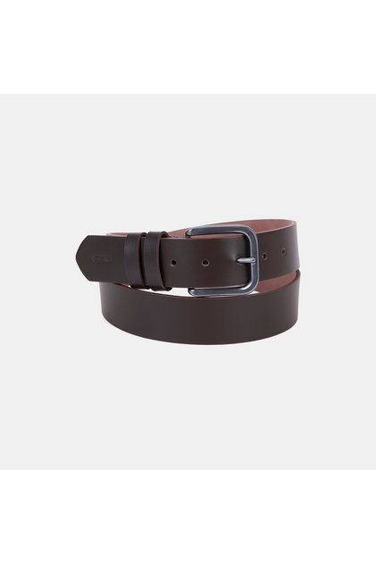 Men's Brown Classic Metal Buckle Sports Leather Belt