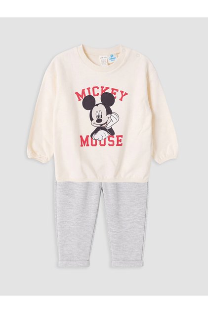 Ecru Mickey Mouse Baby Boy Suit