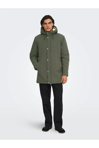 Men's Onsalexander Khaki Long Coat - 22025690