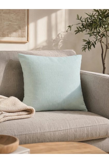 1-Piece Cotton Cushion Cover with Pom-Pom Trim 45x45cm
