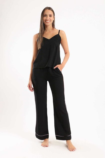 V-Neck Top and Pants Pajama Set