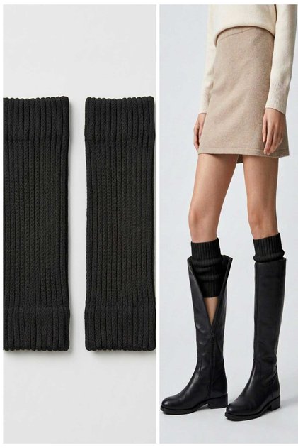 Women's Short Ribbed Knit Accessory Leggings