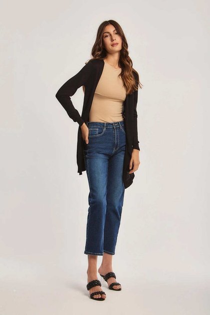 Solid Long-Sleeve Cardigan
