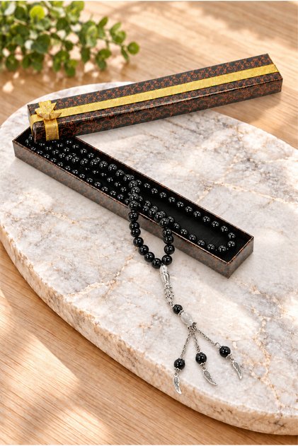 Natural Stone Black Onyx Gift Prayer Beads - 99 Pieces - Sphere Cut