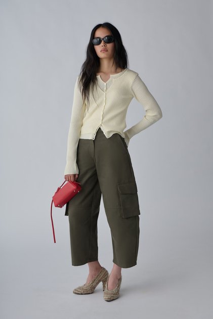 Pantaloni cargo kaki Florence
