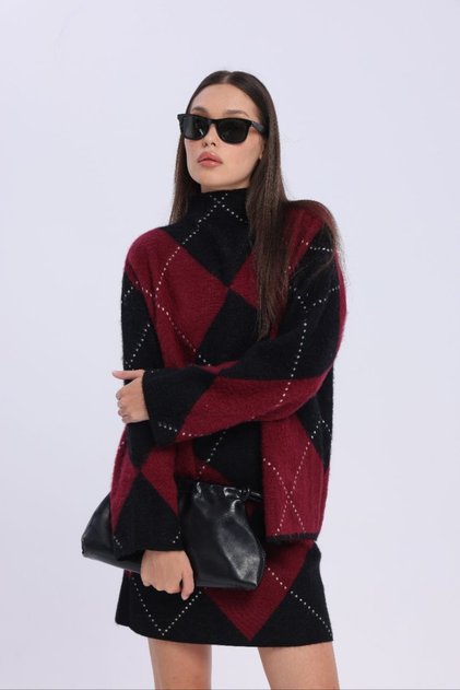 Baklava Patterned Knitwear Skirt Set