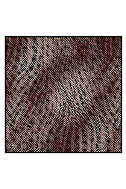 Brown 110X110 Silk Crepe Satin Scarf