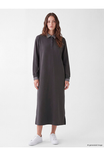 Esvab • Modern & Distinctive Shirt Roba Collar Sweat Dress