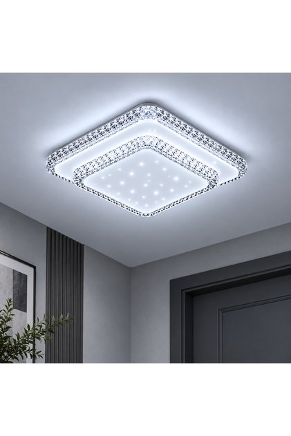 Lustra LED QIKIQTAALUK, 40W, 33 x 33 cm, Lumina Calda/Neutra/Rece, Alb