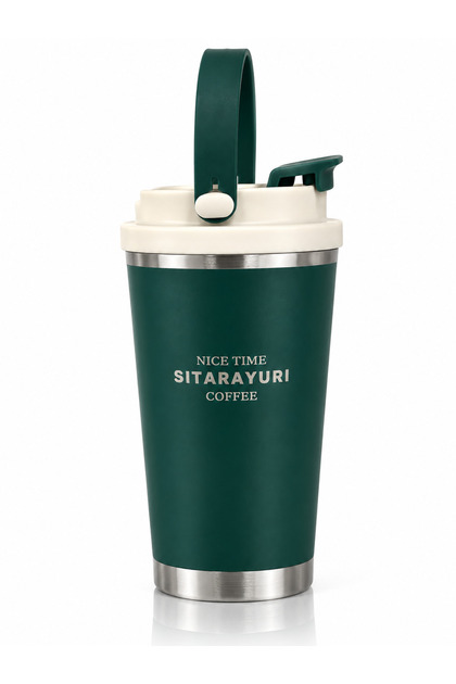 560 ml Stainless Steel Thermos Cup with Carrying Handle – Leak-Proof Lid Travel and Sports Thermos