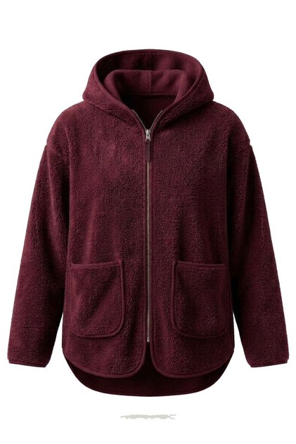 Hooded Zippered Jacket - Purple Plum