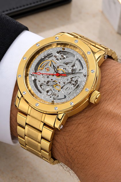 Automatic Men's Wristwatch Steel Band Steel Case with Bracelet Gift Coffee Sdcms1113