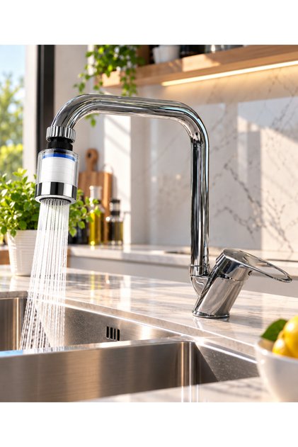 Corner Pipe Kitchen Faucet with Cotton Filter – Purified Sink Faucet – Filtered Water Faucet – Chrome