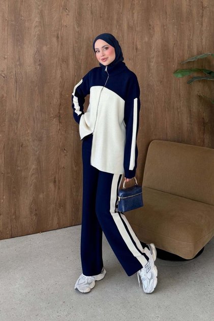 Bero Garnili Zippered Suit Navy Blue