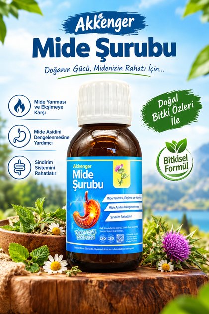 Mide Şurubu Bitkisel Formül Doğal Bitki Özleri İçeren Sıvı Şurup 50 ml