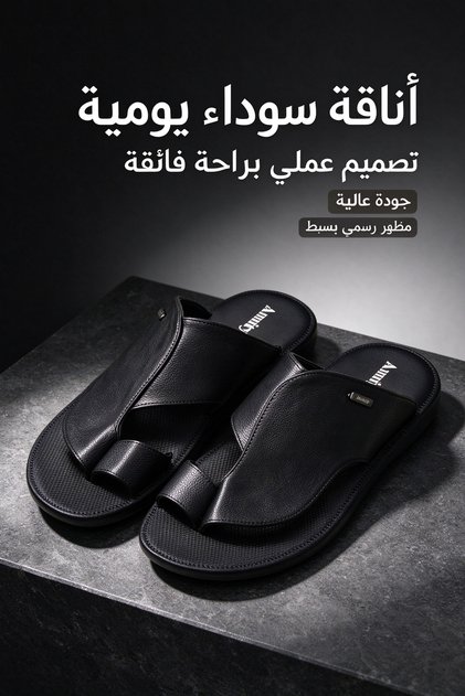 صنادل رجالية عصرية مسطحة من الجلد بحلقة عند الأصابع، شباشب أنيقة على الطراز العربي للمشي اليومي، نعل سميك ممتص للصدمات للرجال البالغين