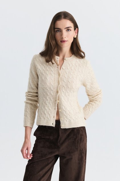Hair Braid Detailed Knitwear Cardigan