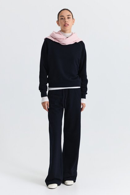 Crew Neck Sweatshirt and Wide Leg Pants Set