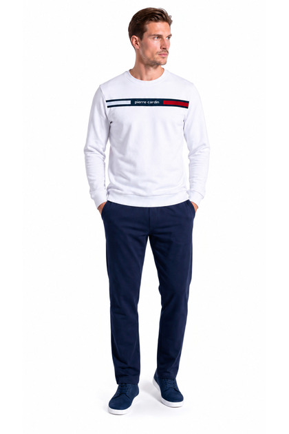 Men's Contrast Stripe Detailed Crew Neck Sweatpants Set