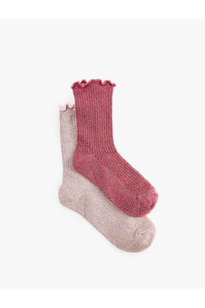 2-Piece Socks with Ruffle Edges