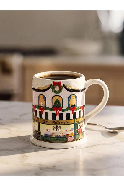 Mixed Cafe Themed Printed Ceramic Mug 350 ml (W6)
