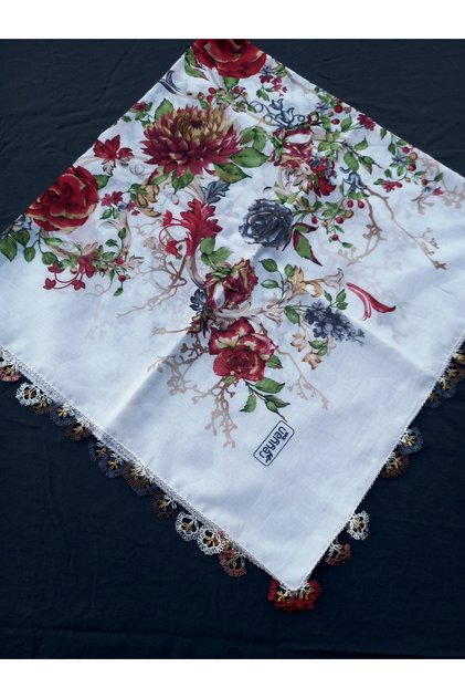 Reyyan Handcrafted Needlework, Needle Embroidery, Needle Embroidered Yemeni, Needle Embroidered Tulle, Scarf