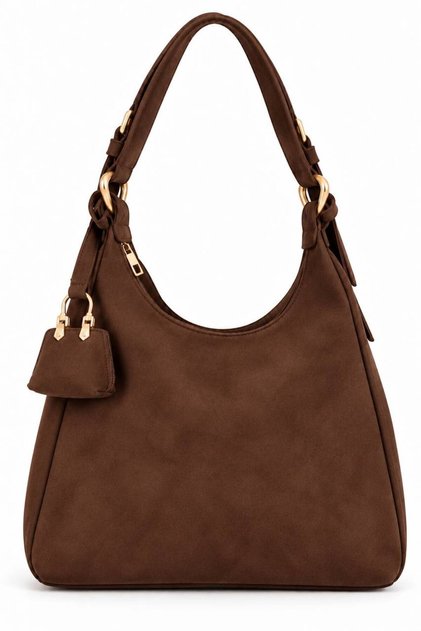 Women's Suede Accessory Detailed Bag