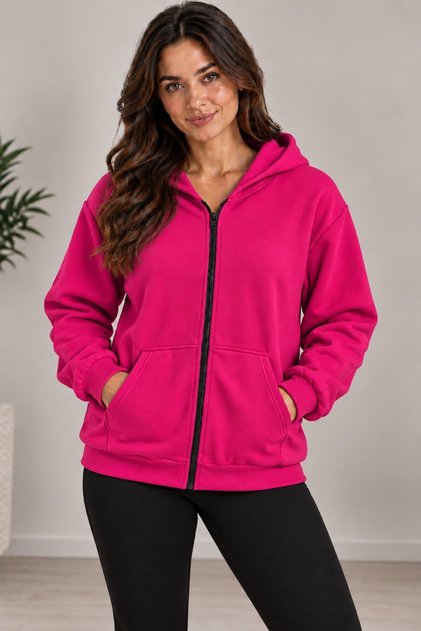 Kadın Unisex Kapüşonlu Fermuarlı Cepli Sweatshirt Oversize Günlük Hoodie