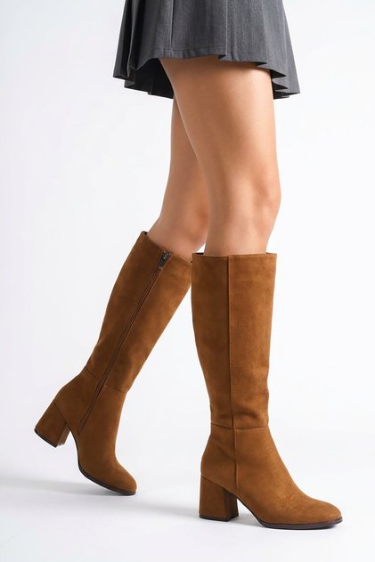 Heper Parted Women's Heeled Boots Tan Suede