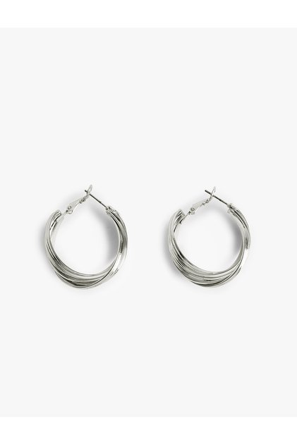 Steel Twist Hoop Earrings