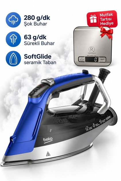 ActiPress Expert 280 g/dk Şok Buhar Buharlı Ütü BEU8030 Mutfak Tartısı Hediye (Onerous)