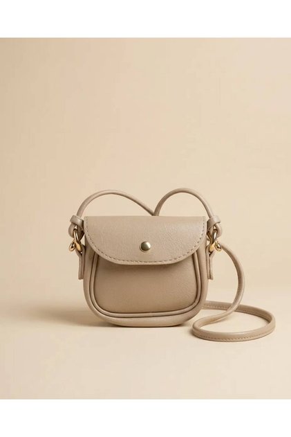 Women's Mini Shoulder Bag with Cross Strap and Gold Detail, Stylish Daily Bag